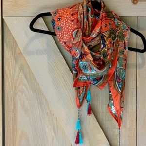 Lucky Brand Silky Scarf with Tassels